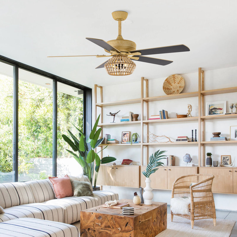 Langley Street 52 La Mott 5 Blade Chandelier Ceiling Fan with Remote Control and Light Kit Included Reviews Wayfair
